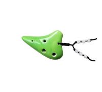 ocarina instrument Mini Ocarina 6-hole Necklace High-pitched F Key Portable Musical Instrument Gift (Color : Green)