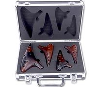 Ocarina Instrument , Ocarina 12-Hole AC SF SG SC Pottery Flute Tile Xun Set With Box Brown Transparent