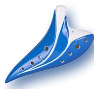 Ocarina Instrument ， Ocarina 12 Hole Alto Flute AC Tile Xun Blue Transparent
