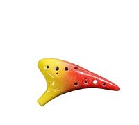 ocarina instrument Ocarina 12-hole Starry Sky Teaching Chinese Music Instrument Ceramic Red Yellow Blue With Purple (Color : 1)
