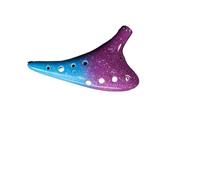 ocarina instrument Ocarina 12-hole Starry Sky Teaching Chinese Music Instrument Ceramic Red Yellow Blue With Purple (Color : 2)