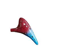 ocarina instrument Ocarina 12-hole Starry Sky Teaching Chinese Music Instrument Ceramic Red Yellow Blue With Purple (Color : 3)