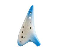 ocarina instrument Ocarina 12 Holes Alto C Tones Crackle Pattern Ceramic Two-Color Gradient Fluta Professional Instruments Chinese Tao (Color : Blue-white)