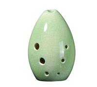 Ocarina Instrument ， Ocarina 8 Holes Ceramic Xun Flute F Key Multicolor(Green)
