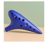 Ocarina Instrument Resin Ocarina 12 Holes ABS Middle Tone AC Tune Twelve Holes Beginner Instrument(Blue)