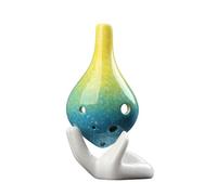 ocarina Long Mouth Gradual Change Pottery Ocarina 6 Hole Color Student Ceramics Handmade Beginner AC Tone Instrument (Color : 05)