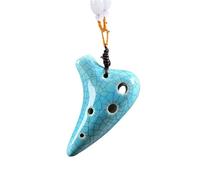 Ocarina Mini Ocarina Super Treble F Tune SSF Necklace 6 Holes Smoked Crack Simple Musical Instrument(Blue)