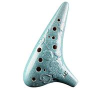 Ocarina, Ocarina 12-hole Alto C Crack Type, Cloth Bag + Cleaning Stick + Mouthpiece Protector(Blue)