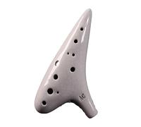 Ocarina Ocarina 12-hole Alto C-tone Ocarina 12-hole Ceramic Ocarina Instrument(White)
