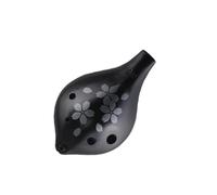 Ocarina Ocarina 6 Hole Beginner Instrument Professional Beginner Black Pottery Portable(Tung Blossom glossy black)