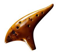 Ocarina Perfect For Professional 12 Hole Ceramic Ocarinas Stable Intonation Alto C Tone Smokey Fired Ocarinas With Protective Bag(Gold)