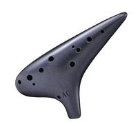Ocarina Perfect For Professional 12 Holes Ocarina Instrument Ceramica Ocarinas AC Tone(Black)