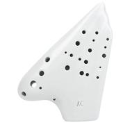 Ocarina Perfect For Professional 3 Tubes Ceramic Ocarina Alto C Key 23 Holes AC Professional Ocarina Musical Instruments Matte Ocarinas With Accessories(White)