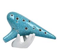 Ocarina Perfect For Professional Beginner 12-hole Alto C-tuned Ocarina Professional Beginner Ice Crack Texture National Musical Instrument(Blue)
