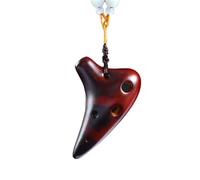 Ocarina Perfect For Professional Mini Ocarina Super Treble F Tune SSF Necklace 6 Holes Smoked Crack Simple Musical Instrument(Brown)