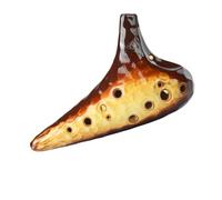 Ocarina Perfect For Professional Ocarina 12-hole Treble C Beginner Sea Wave 12-hole Ocarina SC Tune With Lanyard And Protective Bag(Brown)