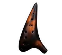 Ocarina Perfect For Professional Ocarina 12-hole Vintage Unglazed Middle-pitched AC-tuned Smoked Professional Beginner-level Ocarina(Style 2)
