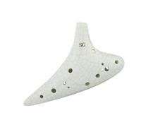 Ocarina Perfect For Professional Professional Performance Ocarina 12-hole AC-tuned Beginner Crackle Glaze 12-hole Treble SG-tuned(White,SG)