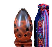 Ocarina Perfect For Professional Ten-hole Pottery Xun 10-hole Red Pottery Single Cavity Beginner Adult Entry Professional Performance(F Tune)