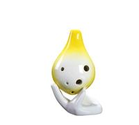 Ocarina Short Mouth Colored Glaze Ice Crack Ocarina 6 Holes Wind Music Instrument(4)