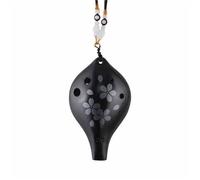 Ocarina six hole with teaching materials alto AC tune long mouth black pottery professional musical instrument ceramic(3)