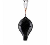 Ocarina six hole with teaching materials alto AC tune long mouth black pottery professional musical instrument ceramic(1)