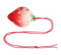 Ocarina Strawberry Shaped 6 Holes Ocarina Ceramic Beginner Wind Instrument Portable Lightweight Design for Practice(Red)