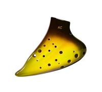 Ocarina Three Pipe Progressive Musical Instruments Handmade Dolomite Ceramic Professional Musical Instrument (Color : Green AC)