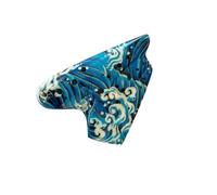 Ocarina Three Tube Ceramic Flute Mid Range C Key Beginner's Entry Professional Performance Blue Waves