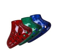 Ocarina Three Tube Ocarina AC Key Alto C Key Plastic Wind Instrument For Beginners(Blue)