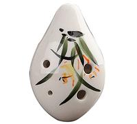 Ocarina， Vintage Painted Flowers 6-hole SC Ceramic Ocarina, Creative Drop-shaped Beginner's Round Flute(Orchid)
