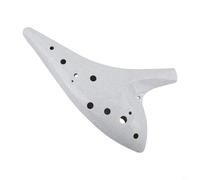 Ocarina Wind Instrument 12 Holes in Resin with Carry Bag and Music Guide for Easy Learning (White)