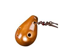 Ocarina wooden 1 Ocarina 6 Hole High C Key Beginner Teaching Mini Pendant(Brown)