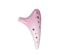 Ocarina wooden 12hole Alto C Key Gradient Color Professional Performance Level Ocarina Entry Level Instrument(Pink)