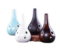 Ocarina wooden 6 Hole Alto C AC Ocarina Beginner's Guide To Playing(Black)