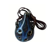 Ocarina wooden 6 Hole Ceramic Mini Ocarina Crafts Musical Instruments(DarkBlue)