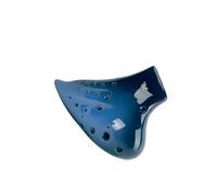 Ocarina wooden Double Ocarina Three Tube AC Alto C Glaze Music Performance Grade(Three-tube AC Alto C Blue)