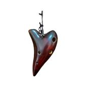 Ocarina wooden Mini Smoked Ocarina Necklace Pendant 6 Hole High Pitched C Key Beginner Instrument