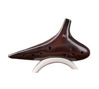 Ocarina wooden Ocarina Instrument Smoked 12 Hole AC SG Multi Tone Self Study Introduction(Professional smoking type)