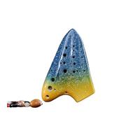 Ocarina wooden Professional Triple Alto C Key AC Vintage Smoked Ceramic Ocarina Traditional Musical Instrument(3)