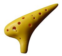 Ocarina wooden Resin Ocarina 12 Hole Alto C Key AC Plastic Adult Beginner Instrument(Yellow)