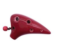 Ocarina wooden Traditional Mini Ceramic 6 Hole Ocarina Colorful Music Beginner 6 Hole(Coffee)