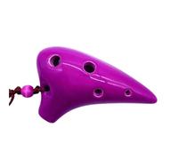 Ocarina wooden Traditional Mini Ceramic 6 Hole Ocarina Colorful Music Beginner 6 Hole(Purple)