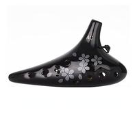 Ocarina12 Holes Black Pottery Porcelain Alto Soprano C F Musical Instruments handmade Dolomite Ceramics ACTunFlower