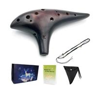 Ocarina12 Tones Alto C Ocarina Musical Instrument Good Gift For Beginners Chinese Tao(Brown)