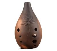 Ocarinas 10 Hole Ocarina Chinese Style Floral Hand Carved Vintage Stage Ocarina Performance Instrument for Music Lovers Home Decoration