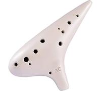 Ocarinas 12-Hole Alto C (AC) Frosted Clay Ocarina, Adults Professionally Play Submarine-Shaped Instruments, Exquisite Artistic Gift(Beige)