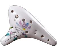 Ocarinas 12-Hole Alto C (AC) Hand-Painted Clay Ocarina, Adult Beginners Play A Submarine-Shaped Flute Instrument, Chinese Wind and Ink Artwork,