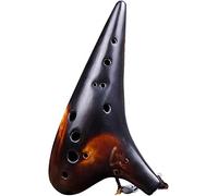 Ocarinas 12-Hole Alto G (AG) Natural Smoked Clay Ocarina, Creative Retro Submarine Style National Wind Instrument, A Unique Gift Choice, Cloth Bag+Lanyard+Cleaning Cloth