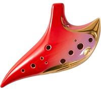 Ocarinas 12-Hole Alto G-Glazed Ceramic Ocarina with Gold Rim, Creative Submarine Beginners Play Musical Instruments, Art Decorations